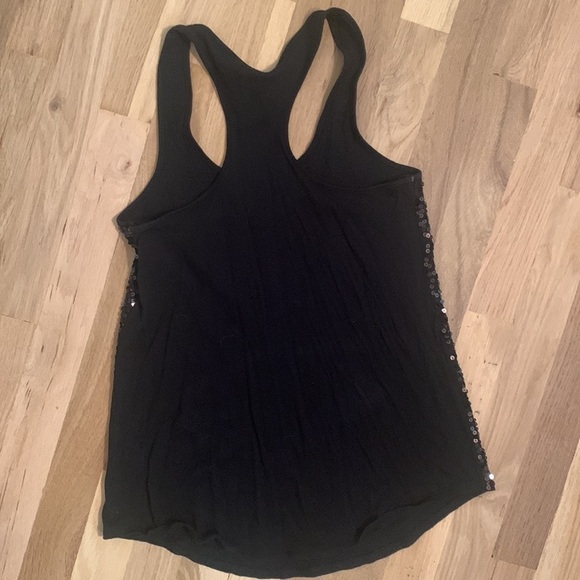 𝅺express Dreamweight Cotton Sequin Racerback Tank Top Black Women’s XS - Picture 6 of 7